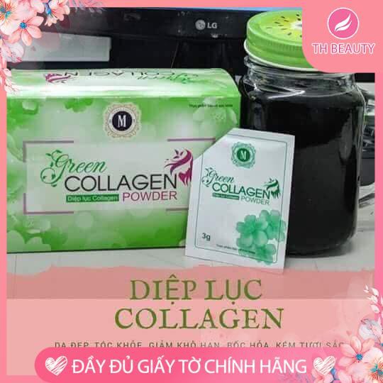 &lt;THẬT 100%&gt; Trà giảm cân diệp lục Collagen Powder, dáng đẹp, eo thon
