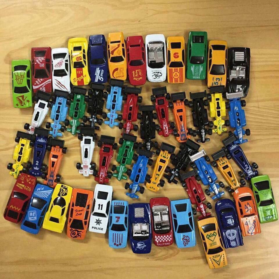 bộ đồ chơi 50 chiếc ô tô sắt - ô tô đồ chơi 50 chiếc - sét 50  ô tô sắt cho bé