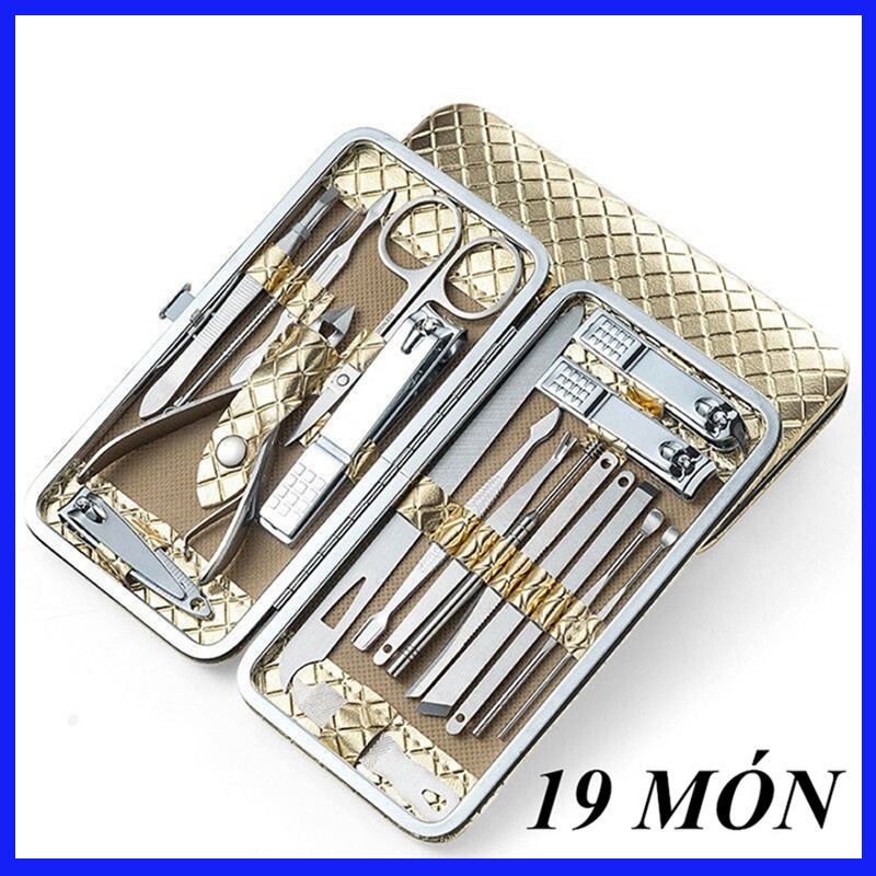 BỘ CẮT MÓNG TAY TIỆN DỤNG - BỘ KÌM BẤM MÓNG TAY 15-16-8-19-20 MÓN ĐEN HUYỀN BÍ