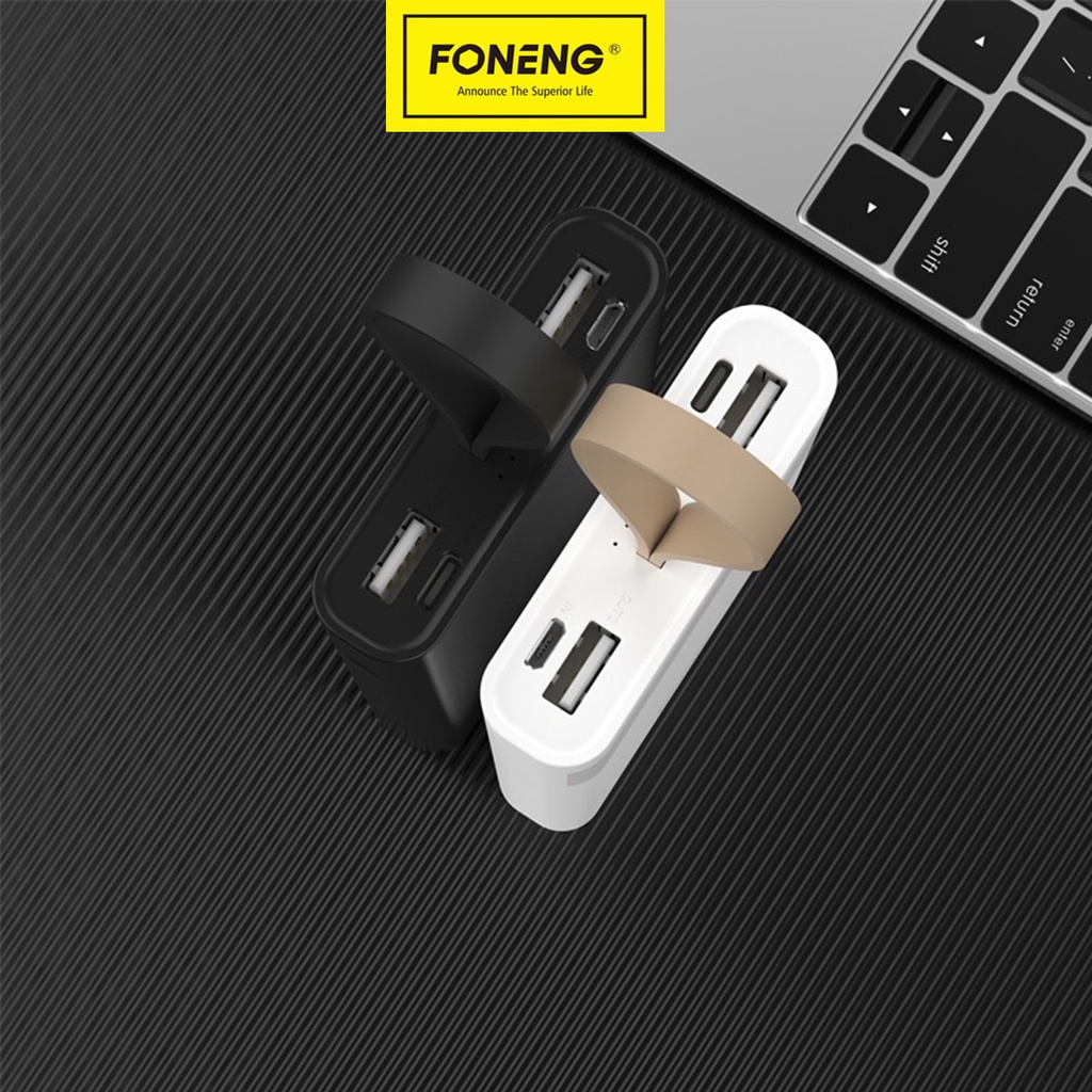 Pin Sạc Dự Phòng FONENG dung lượng 10000mAh 2 Cổng USB và Type-C có đèn LED Chiếu sáng