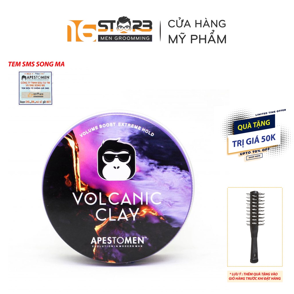 Sáp Vuốt Tóc Nam Apestomen Volcanic Clay 80g