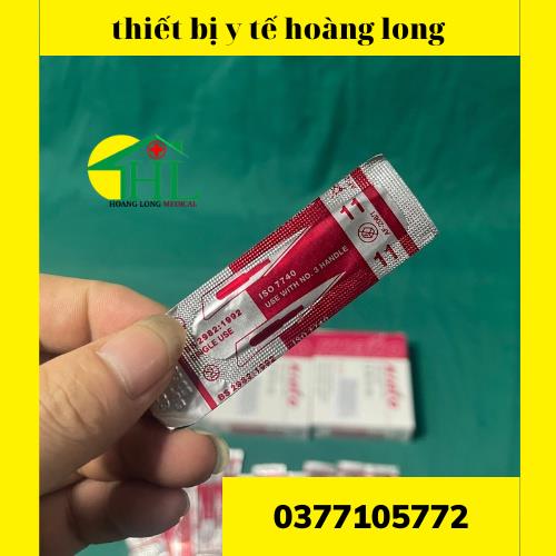 Lưỡi dao mổ Ấn Độ KIATO các số 10, 11, 15, 20 hộp 100 cái