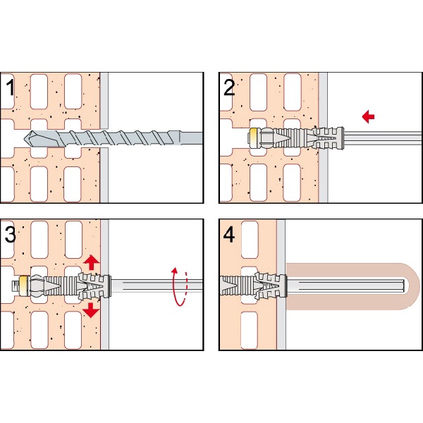 Vít nở nhựa tắc kê đầu lục giác MDE Friulsider nhập khẩu từ Châu ÂU