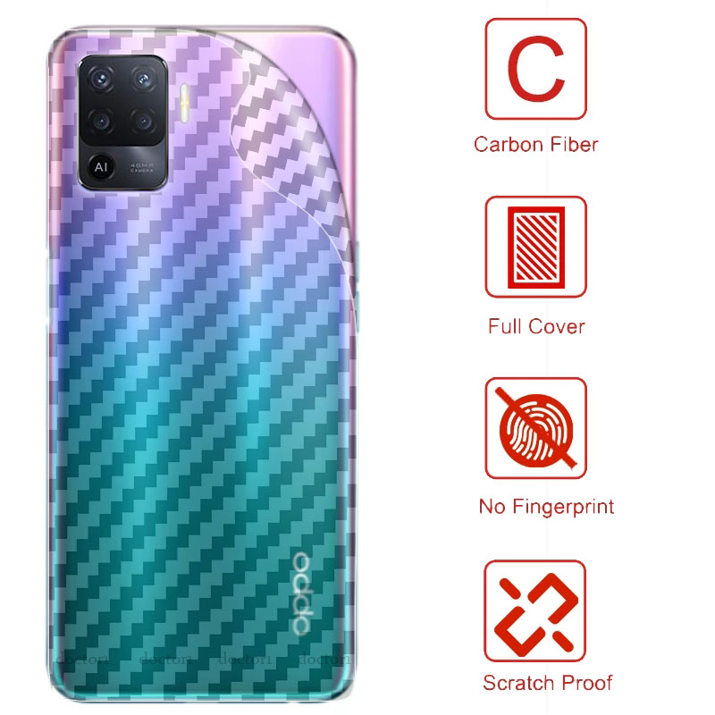 Miếng dán mặt lưng sợi carbon OPPO A54 A94 A74 A93 A91 A31 A16 A12 A92 A52 A53 A15 A15s A9 2020 A5s A3s Find X3 X2 Pro