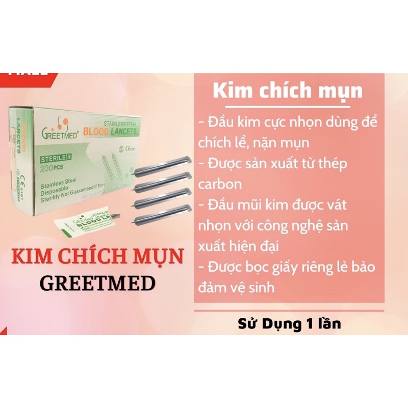 5 cây kim lancet vô trùng nặn mụn, lấy máu cao cấp