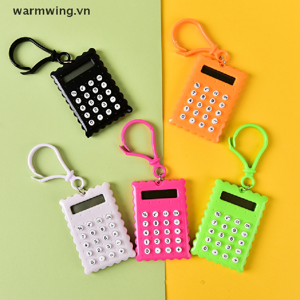 Móc Khóa Máy Tính Điện Tử Mini 8 Chữ Số Bằng Nhựa Màu Sắc Ngẫu Nhiên