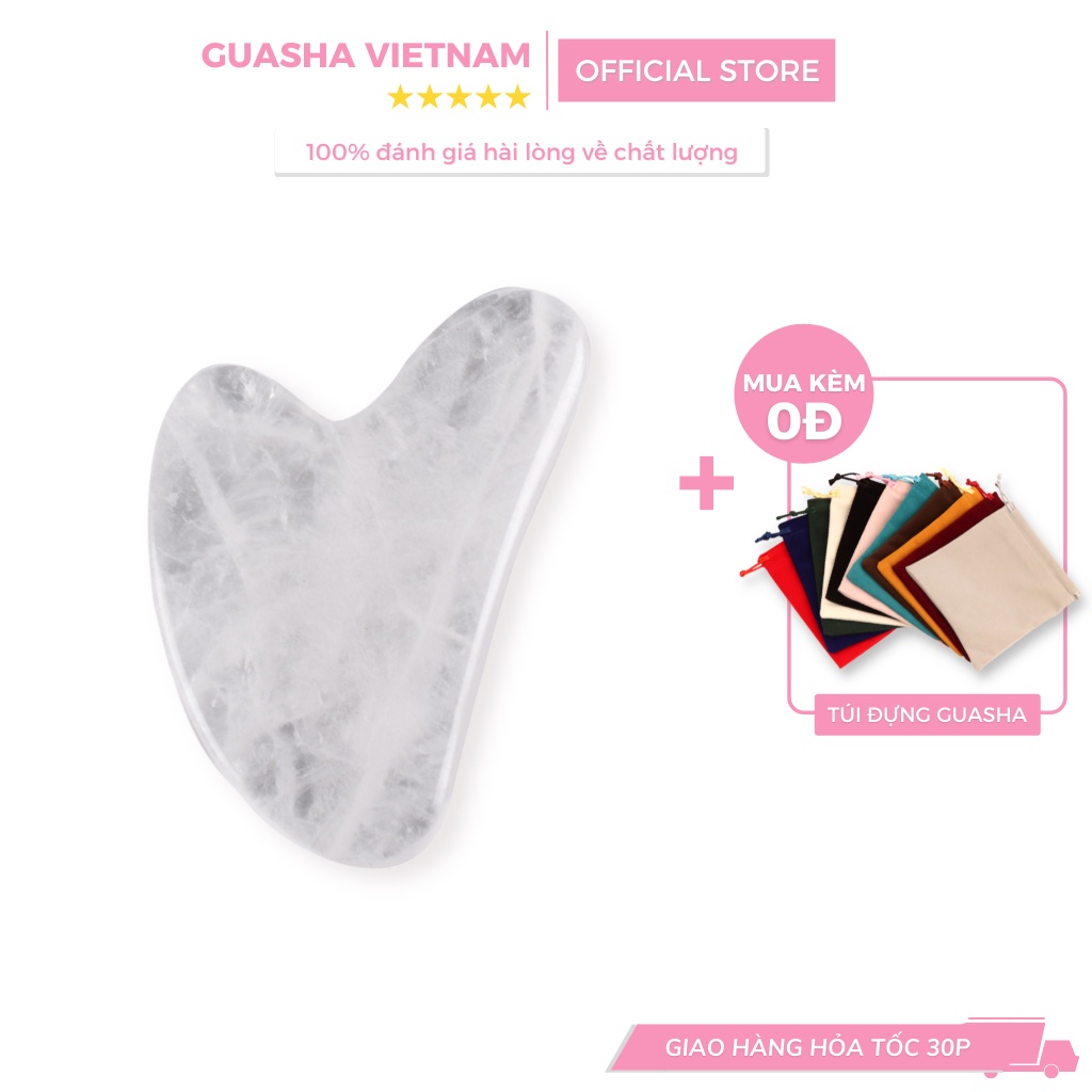 Đá Massage mặt GuaSha cao cấp, Miếng đá Massage Màu Trắng