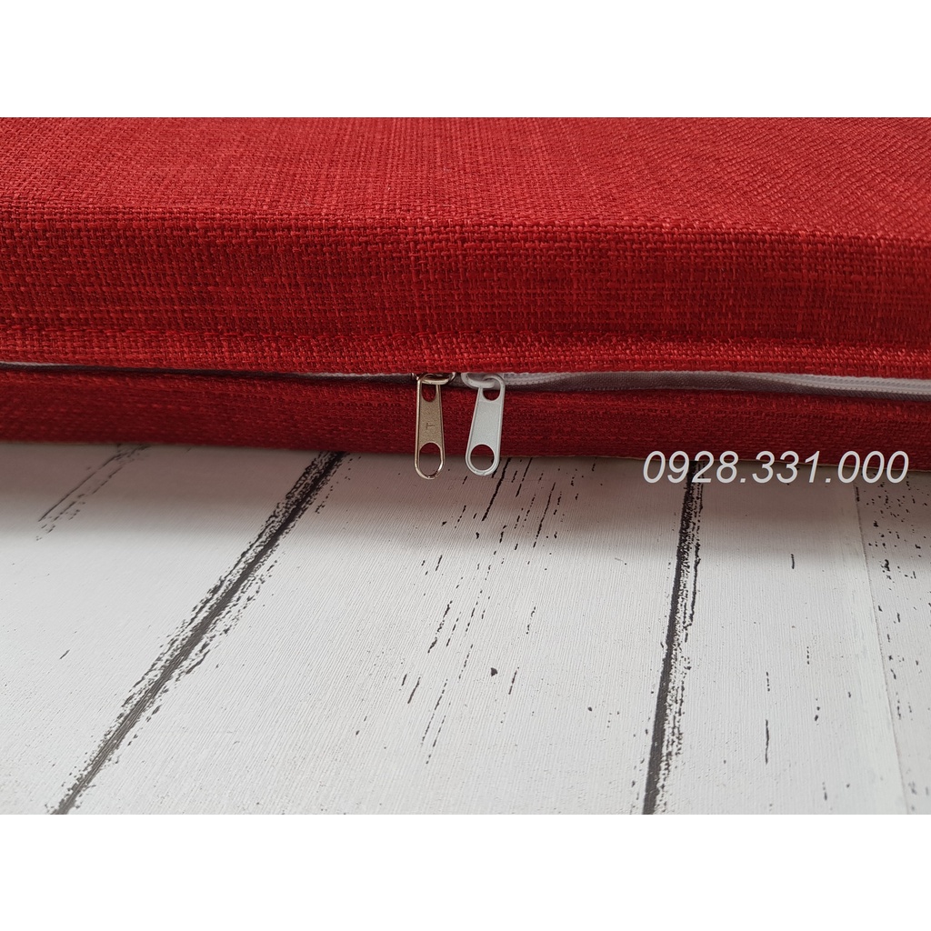 Đệm ngồi ghế gỗ, nệm lót ghế Nỉ thô có khóa kéo 50x50x5cm