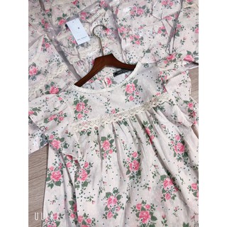 Áo sơ mi babydoll hoa nhí