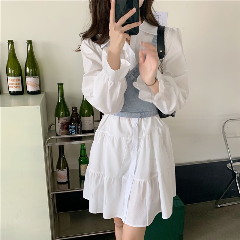 Đầm Trắng Dài Tay Cổ polo Thiết Kế Mới Thời Trang Dành Cho Mùa Hè Thu