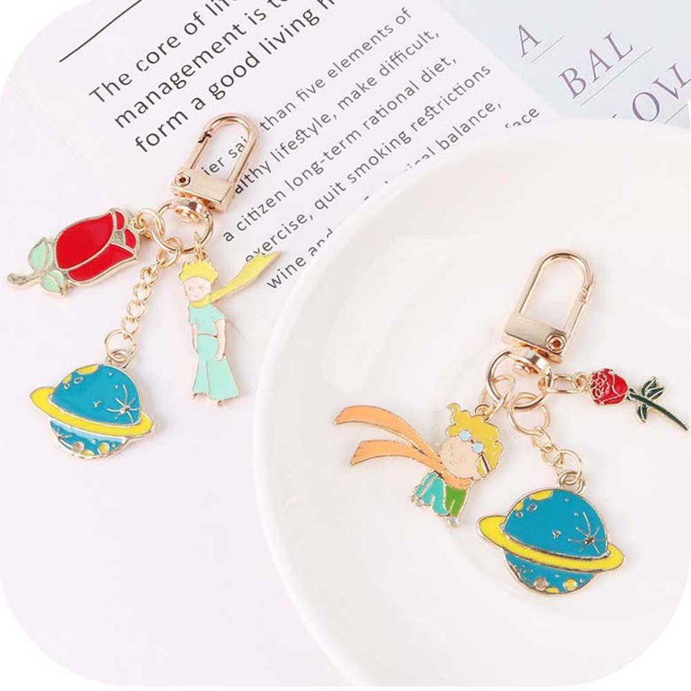 Jarred Little Prince INS Móc Chìa Khóa Trang Trí Nội Thất Xe Hơi Họa Tiết Hoàng Tử Bé Bầu Trời Đầy Sao Hợp Thời Trang