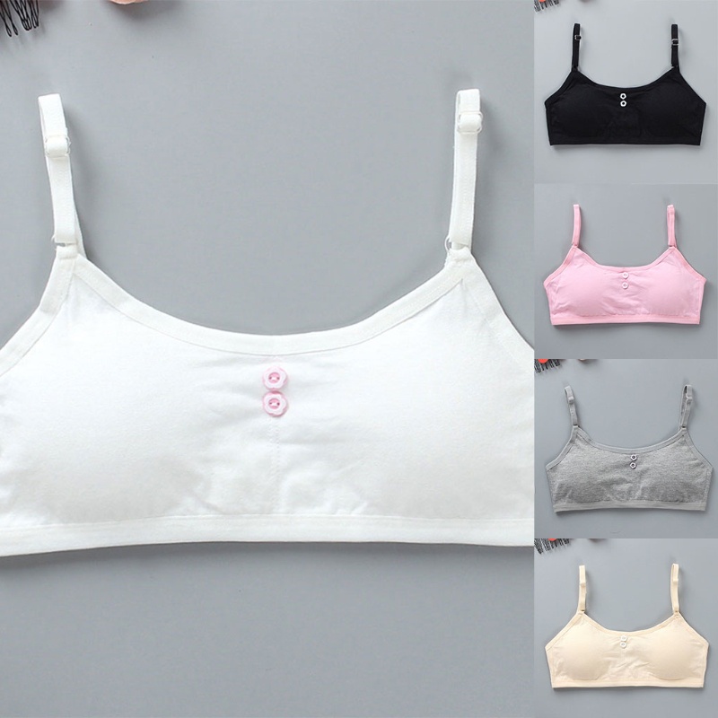 Haha Áo lót vải cotton Mỏng Không Tay Cho Bé Gái Tuổi Teen