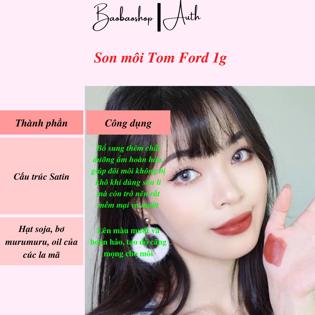 Son lỳ pha dưỡng Tom Ford minisize 1g mềm mượt