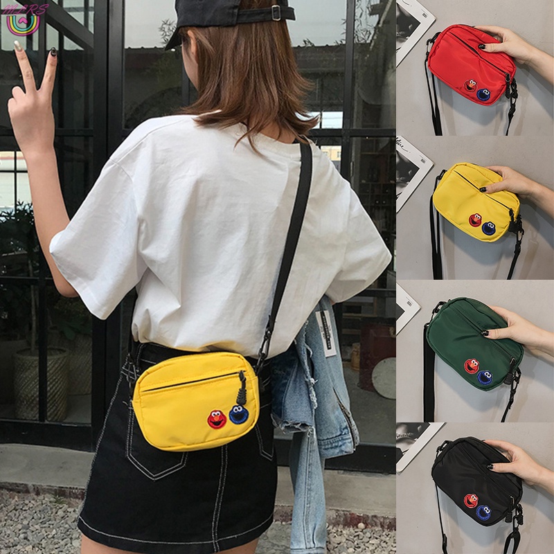 Túi Đeo Vai Mini Bằng Vải Bạt In Hoạt Hình Siêu Bền Dành Cho Nữ