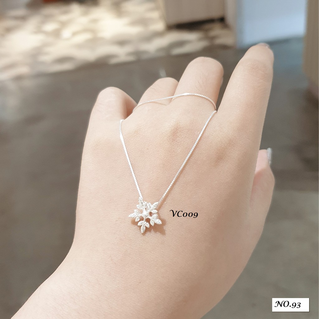 Dây chuyền nữ Bạc Ý 925 vòng cổ mặt hoa tuyết trang sức cao cấp No.93 Jewelry