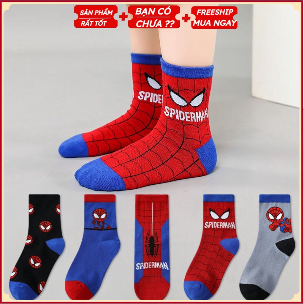 PVN38146 Sét 10 Đôi Tất Mùa Thu Đông Hình Nhện Cho Bé Trai T2 .