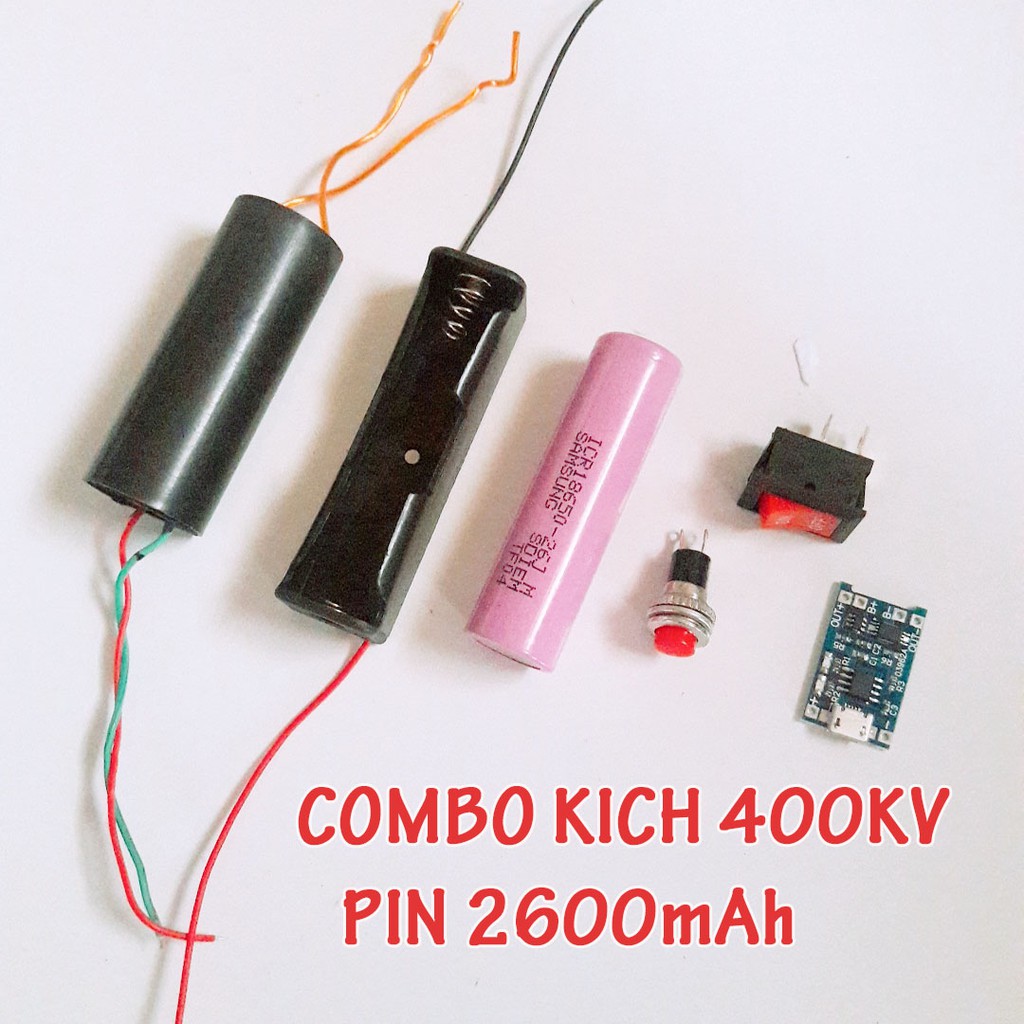 Tăng Áp 400KV Module Cao Áp COMBO Pin Tốt 2600mAh