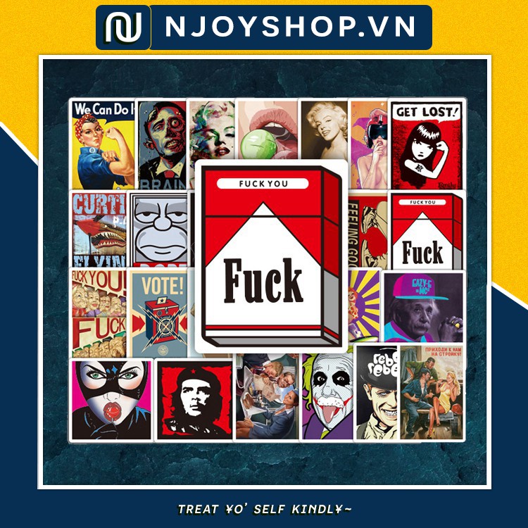 SET 50 MIẾNG STICKER 420 DÁN LAPTOP DÁN TƯỜNG DÁN TỦ DÁN NÓN CHỐNG NƯỚC
