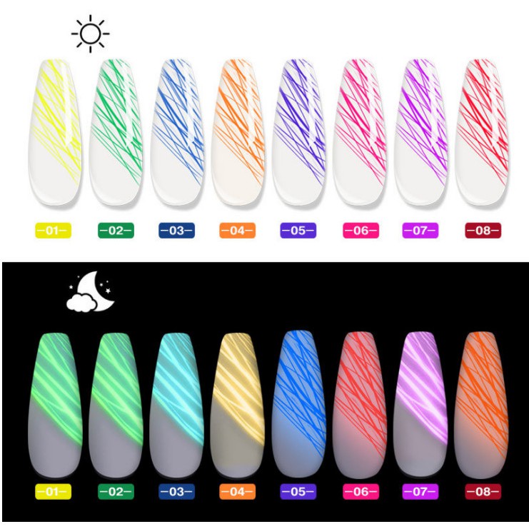 gel nhện phát sáng trang trí móng Nail xu hướng Nail 2021