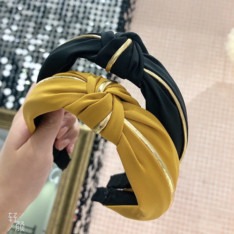 Băng đô,Bờm cài tóc vải thắt nút phối mau2Vintage thời trang Hàn Quốc dễ thương