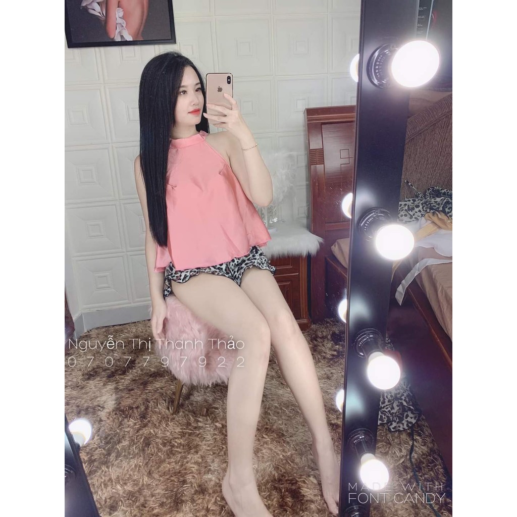 Đồ mặc nhà nữ ❣️FREE SHIP❣️ Đồ ngủ yếm sexy lụa satin cao cấp <60kg