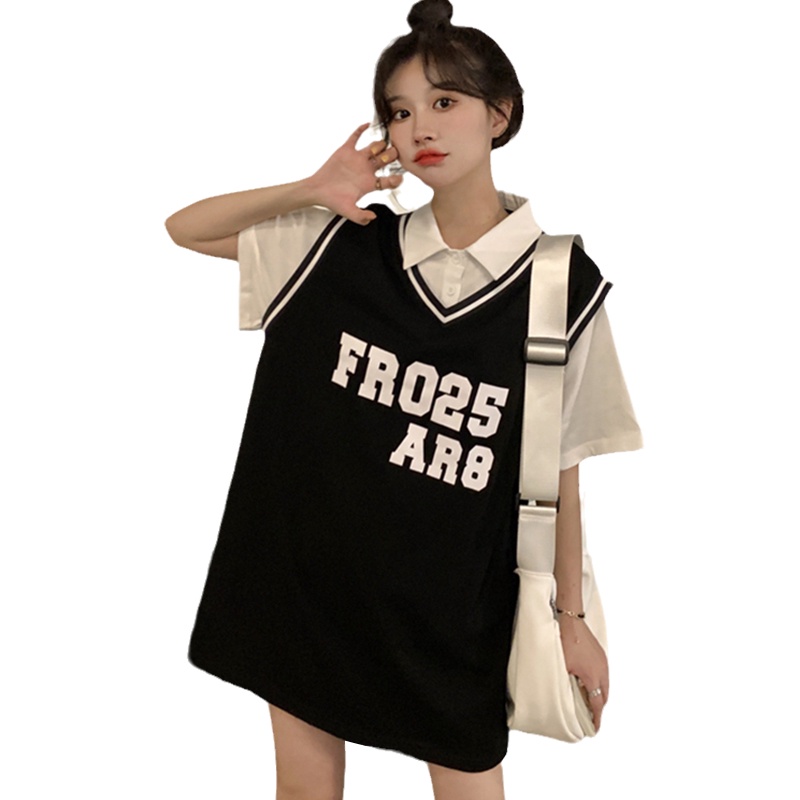 Áo polo Ngắn Tay Form Rộng Phong Cách Hàn Quốc Thời Trang Dành Cho Nữ