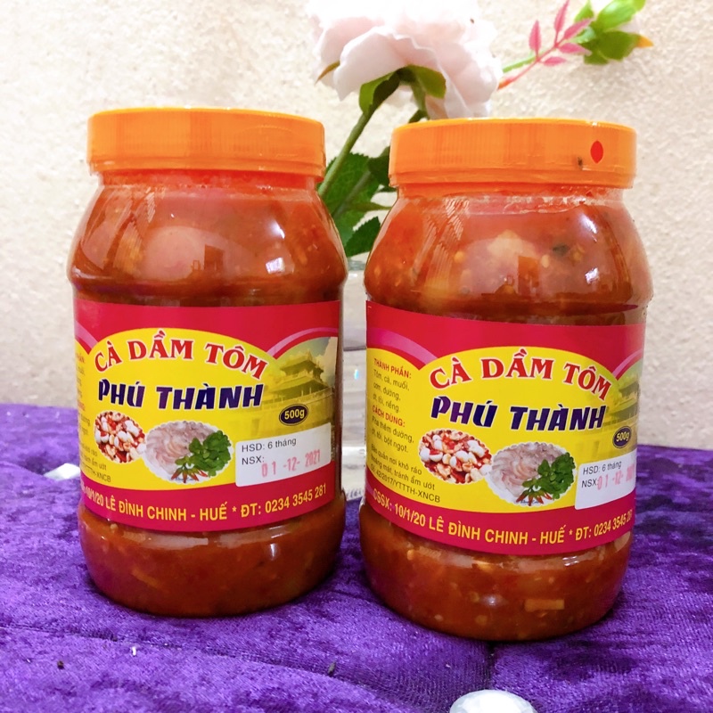 2 hủ 500GR  Cà dầm tôm Phú Thành - Đặc sản Huế
