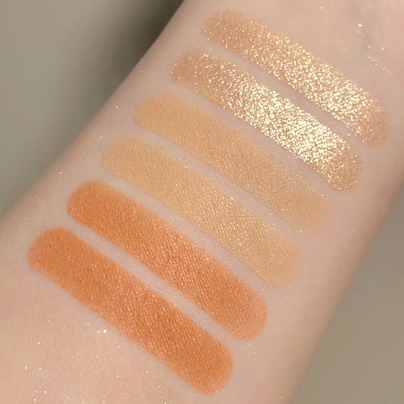 Bảng phấn mắt kèm tạo khổi MAFFICK da beo dài 4 ô tone nâu có hightlight bắt sáng