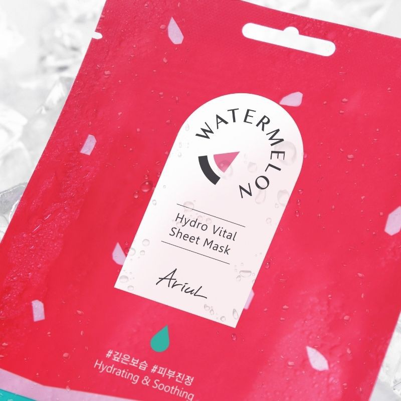 Mặt Nạ Ariul Làm Dịu Và Cấp Ẩm Chiết Xuất Dưa Hấu Watermelon Hydro Vital Sheet Mask 25ml