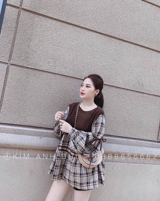Áo babydoll kẻ pha len về sẵn nha khách , hàng qccc nên khách khỏi phải lăn tăn về chất liệu , bao đẹp y ảnh quý zị nhé.