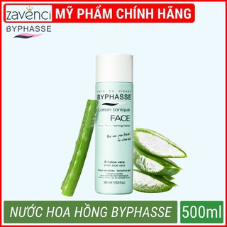 Nước hoa hồng BYPHASSE chiết xuất nha đam dành cho da nhạy cảm (500ml)