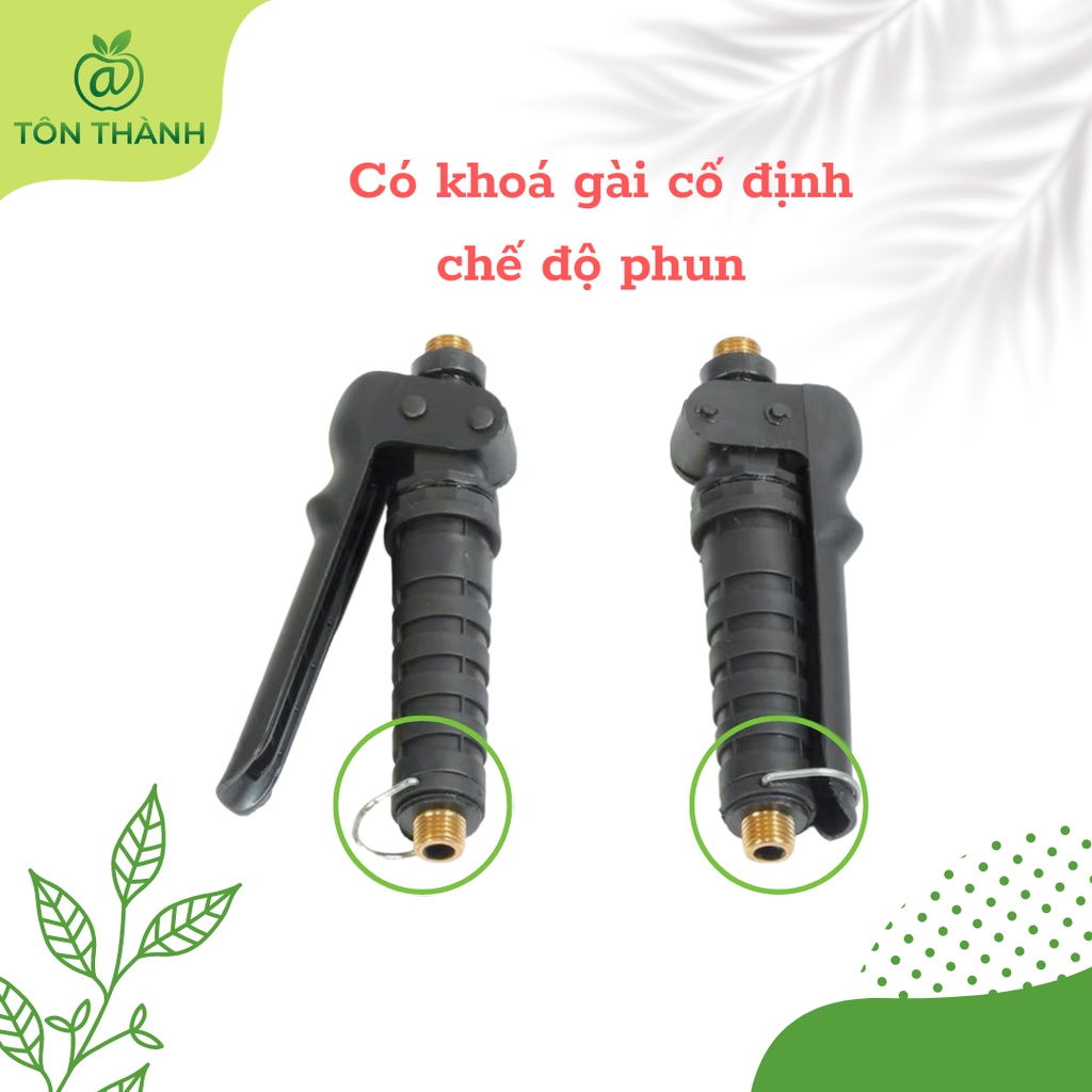 TAY BÓP BÌNH XỊT GẠT TAY 2 ĐẦU THAU 14MM HÀN QUỐC