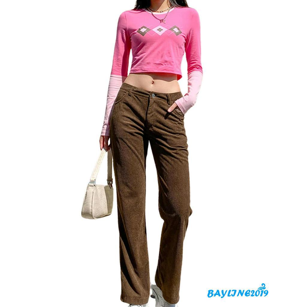Quần Dài Nữ Ống Rộng Kiểu Dáng Vintage Thời Trang Cá Tính