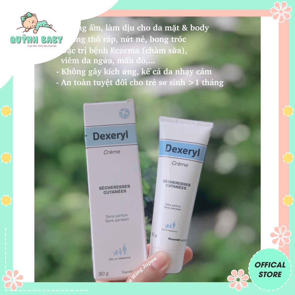 Kem dexeryl dưỡng da chàm sữa, nứt nẻ mẩn đỏ ngứa viêm da cơ địa cho bé và người lớn