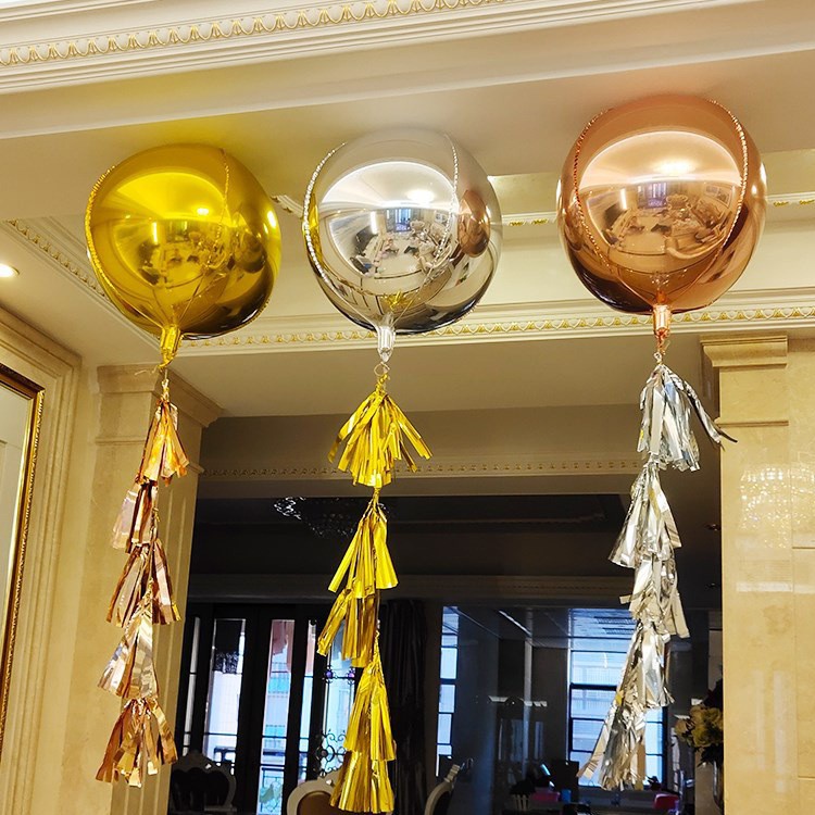 1 mảnh 15/10/18/22/32 Inch 4D Bóng bay lá tròn Bong bóng kim loại Bong bóng sinh nhật Bong bóng trang trí tiệc cưới Đồ dùng đám cưới