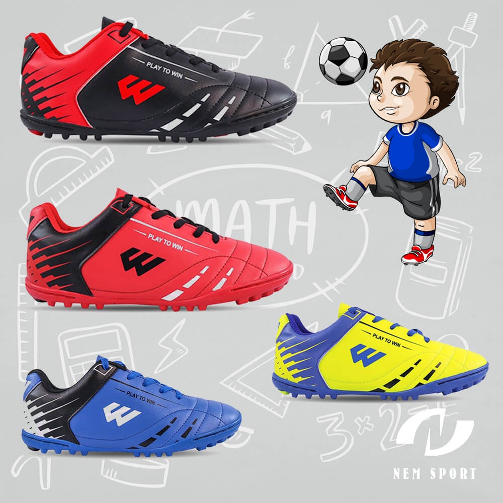 GIÀY ĐÁ BANH/GIÀY ĐÁ BÓNG TRÈ EM PROWIN SÂN NHẬN TẠO- TẶNG KÈM VỚ- QUYENSPORTS