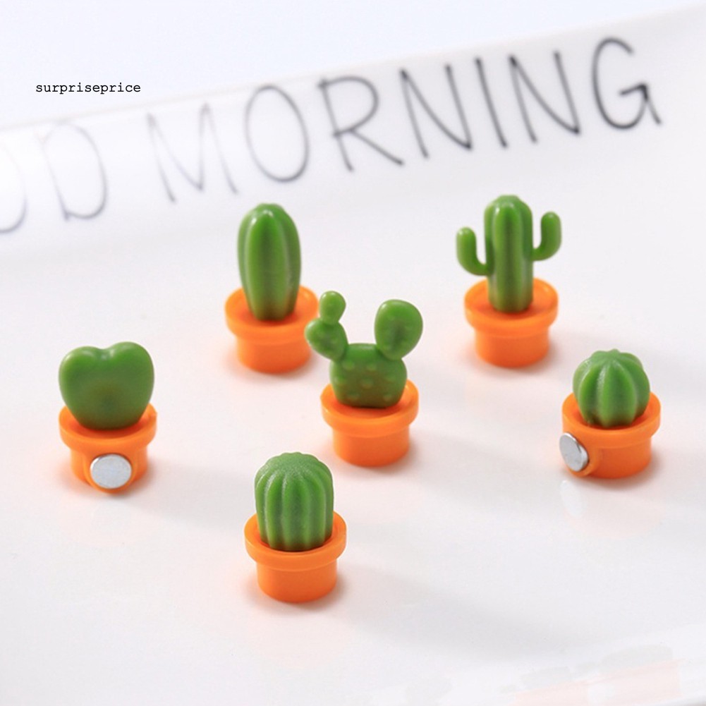 Set 6 sticker gắn tủ lạnh trang trí hình cây xương rồng diy dễ thương chất lượng cao