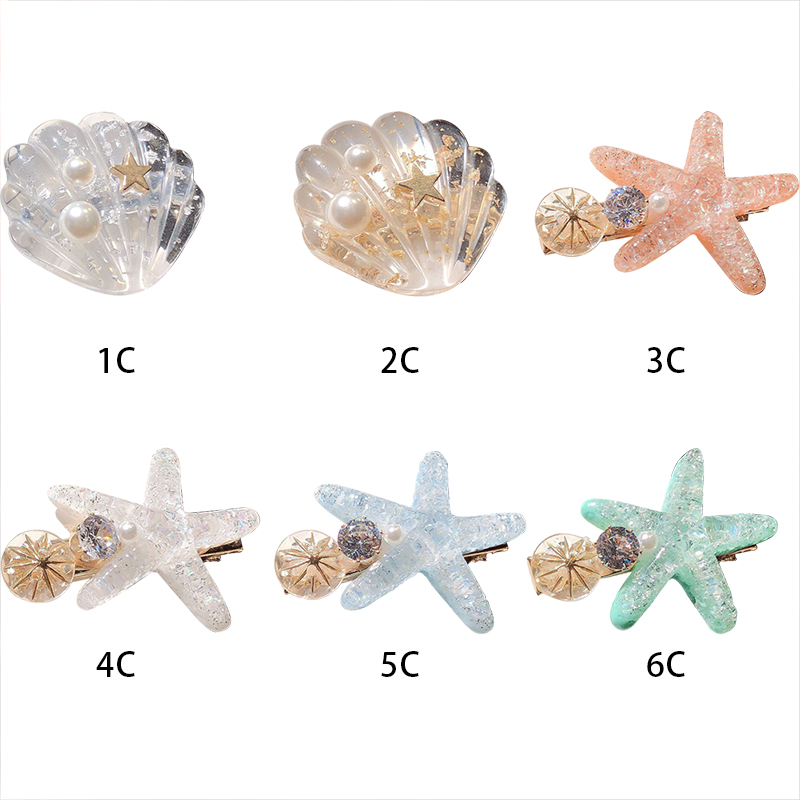 Kẹp Tóc Hình Sao Biển Đính Đá Xinh Xắn