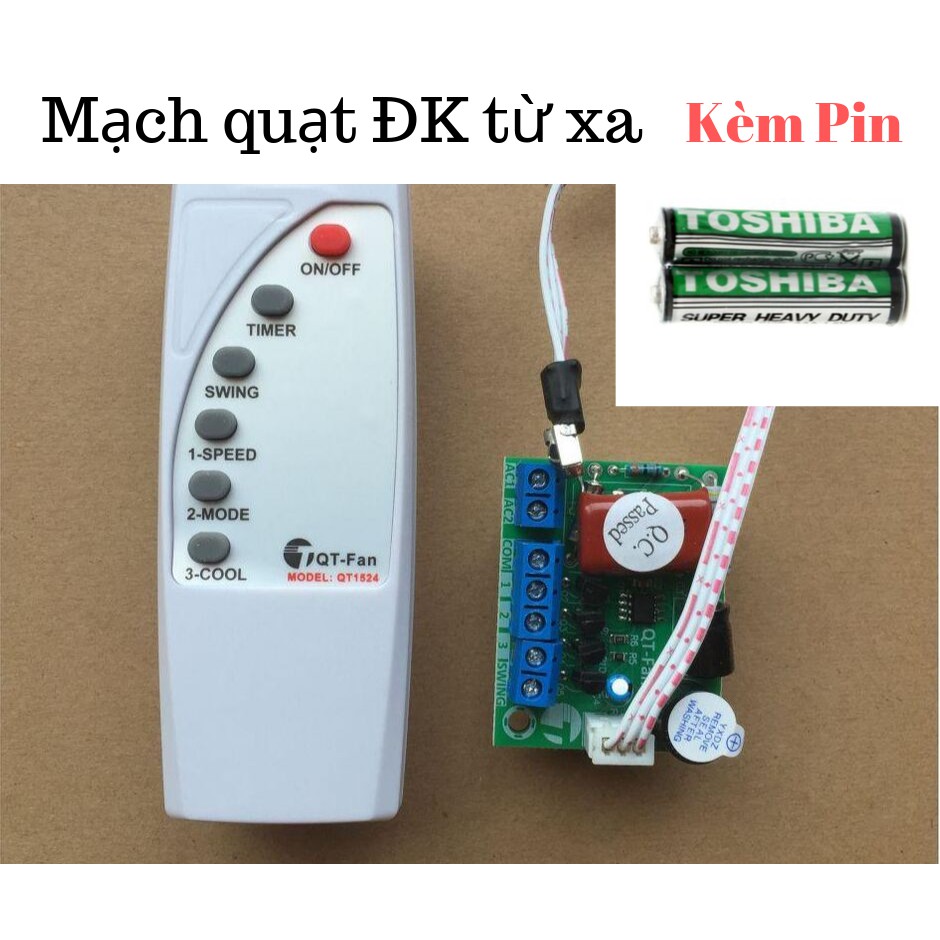 QT311- Bộ điều khiển quạt máy từ xa bằng remote (Vỉ mạch + Remote)