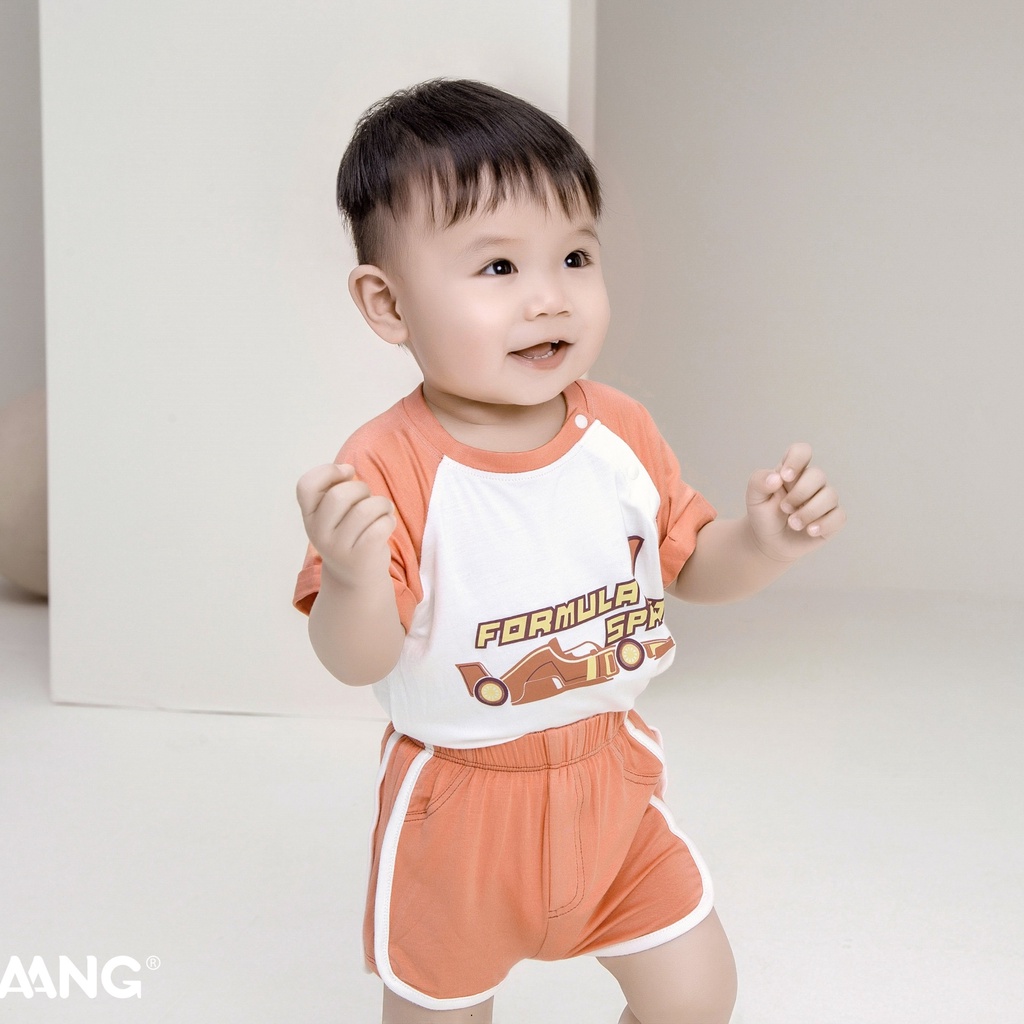 Chaang bộ cộc tay cho bé trai chất cotton , dành cho bé từ 3 tháng đến 5 tuổi SS2022D04