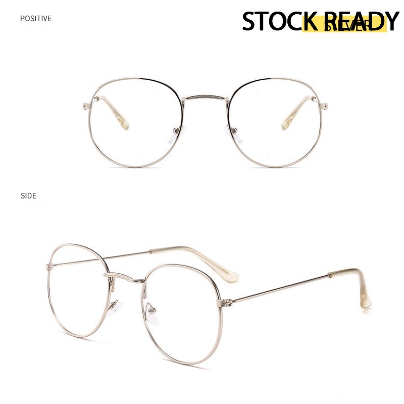 Mắt Kính Gọng Kim Loại Tròng Trong Suốt Chống Ánh Sáng Xanh Thời Trang cho nam nữ
