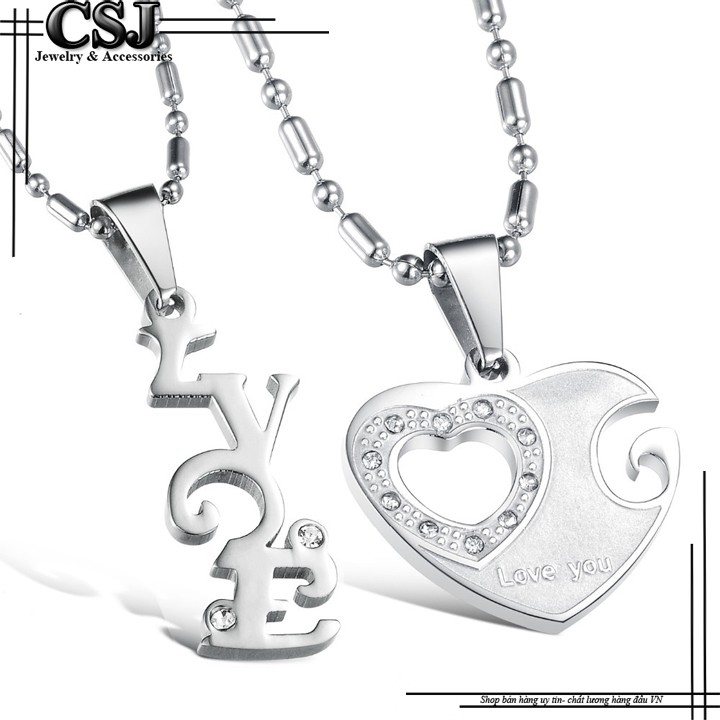 DÂY CHUYỀN CĂP INOX TRÁI TIM CHỮ LOVE MC111 - siêu đẹp chuẩn thời trang