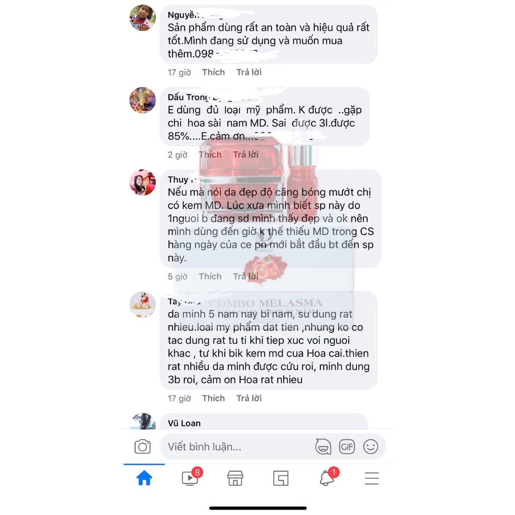 Kem Face Nám Lựu Đỏ MD Beauty Dưỡng Trắng Da, Loại Bỏ Mụn Nám Tàn Nhang