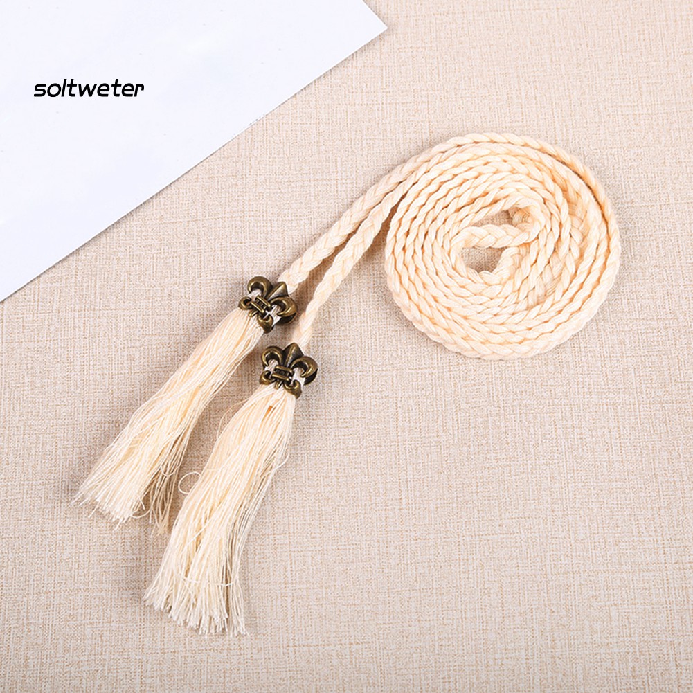 Thắt lưng dây bện phối tua rua phong cách hợp thời trang cho nữ