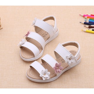 XẢ KHO_Sandal bé gái trẻ em đính hoa đế mềm phong cách Hàn Quốc