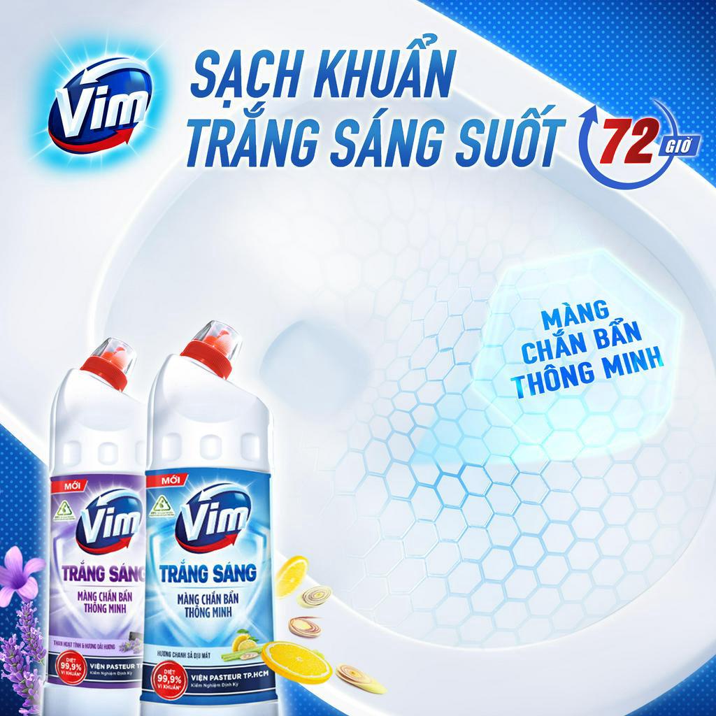 Combo 2 Gel Tẩy Rửa Vim Trắng Sáng 870ml/Chai