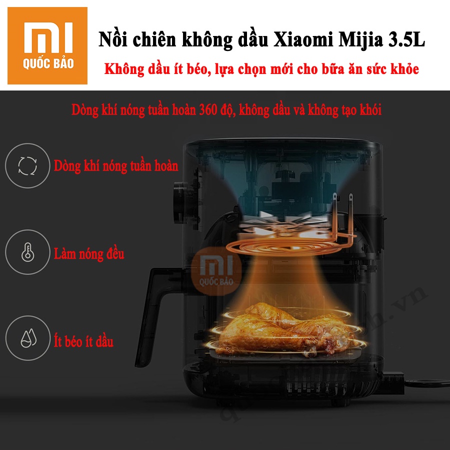 Nồi chiên không dầu Xiaomi Mijia Smart Air Fryer 3.5L- Làm sữa chua, trái cây sấy, Đa năng, tiện lợi, kết nối app