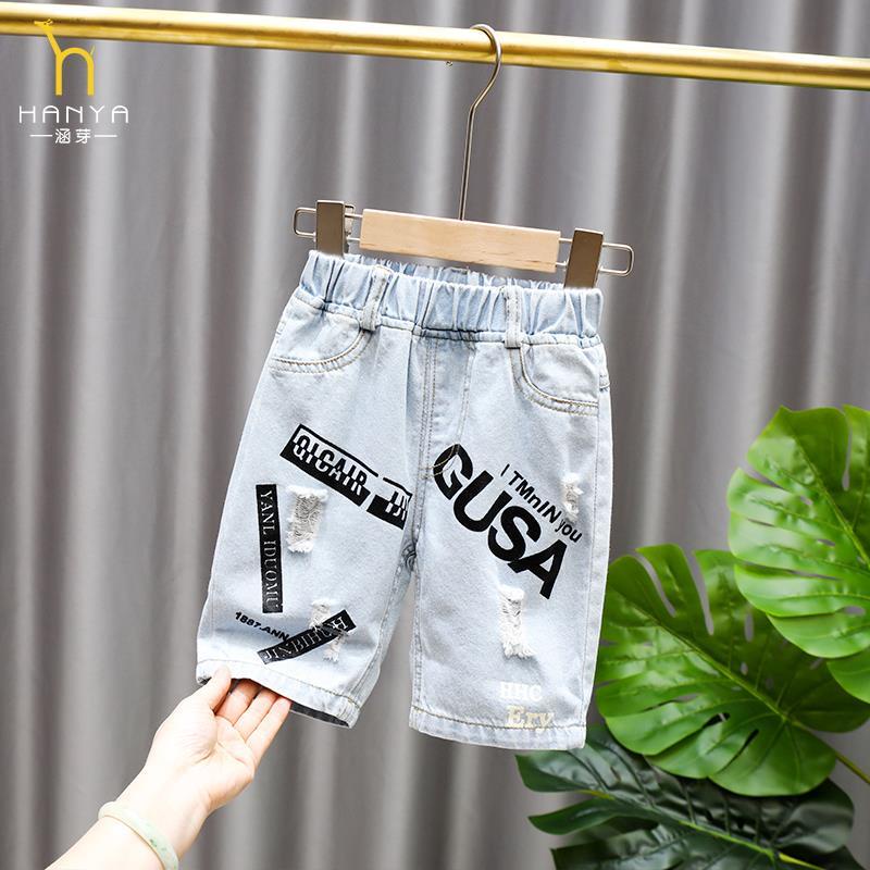 Set Áo Sơ Mi Tay Ngắn Kẻ Sọc Caro + Quần Short Denim Năng Động Thời Trang Hè Cho Bé Trai