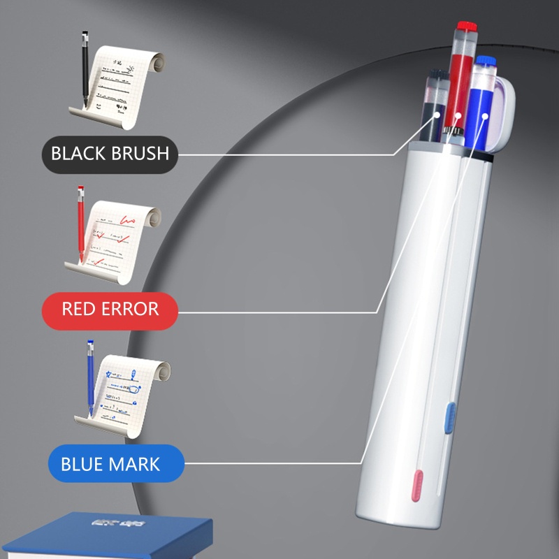 Hộp Đựng Bút Bằng ABS Kèm 4 Bút Gel Dành Cho Học Sinh Nam Nữ