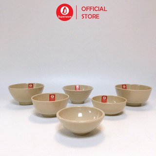 Bát chấm bát súp superware nhựa phíp 100% melamine nâu đá - stone